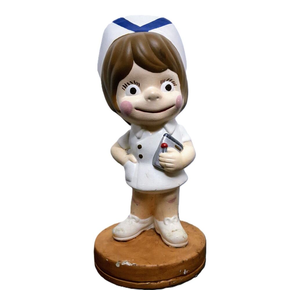 Vintage Atlantic Mold Ceramic Nurse Pattie Figurine Medium Brown Hair 13"Tall